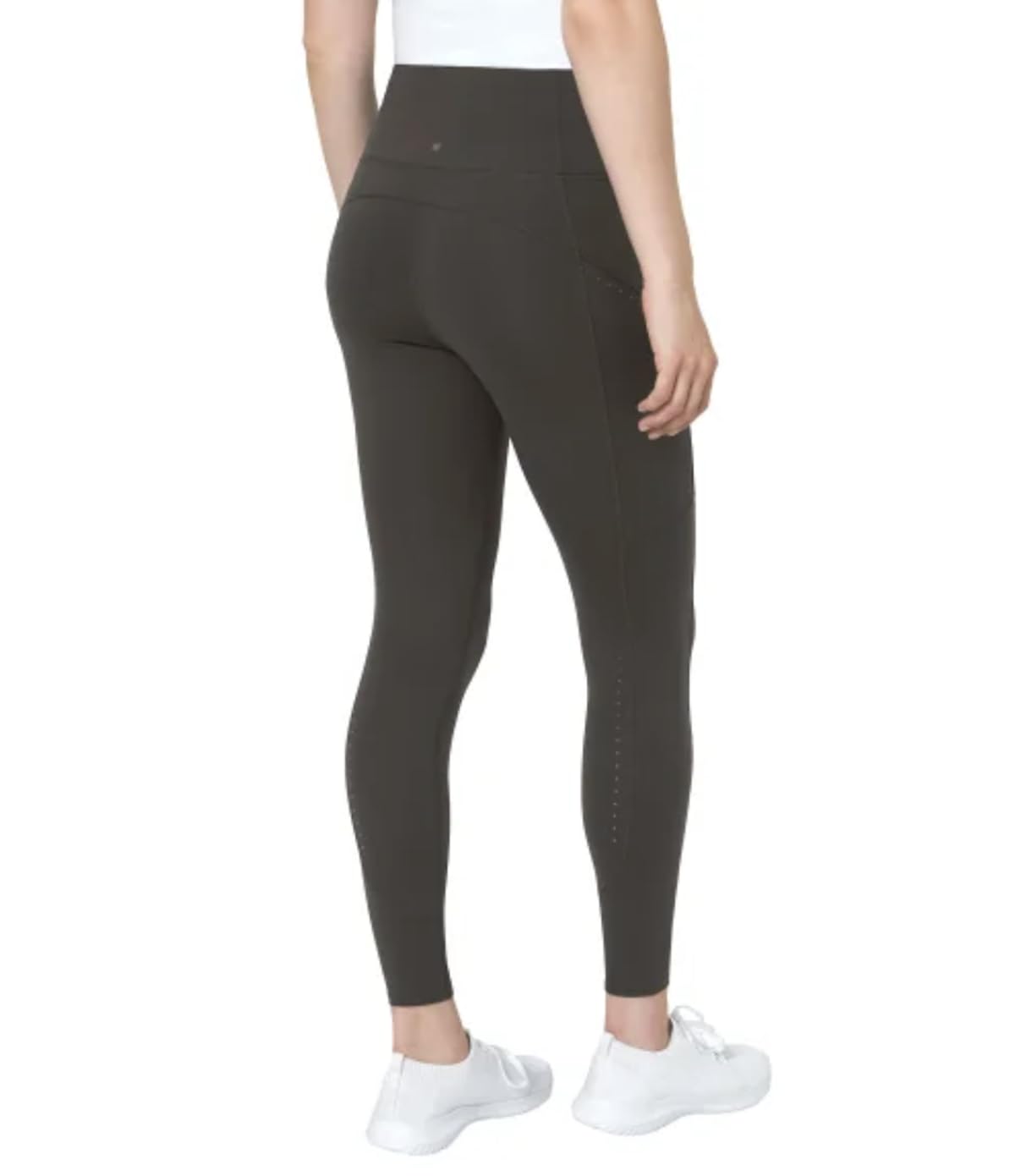 Mondetta World Outfitter Women's Moisture Wicking Cropped Legging Pant with Side Zip Pockets (US, Alpha, X-Large, Regular, Regular, Gray)
