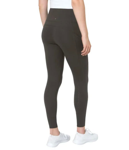 Mondetta World Outfitter Women's Moisture Wicking Cropped Legging Pant with Side Zip Pockets (US, Alpha, X-Large, Regular, Regular, Gray)