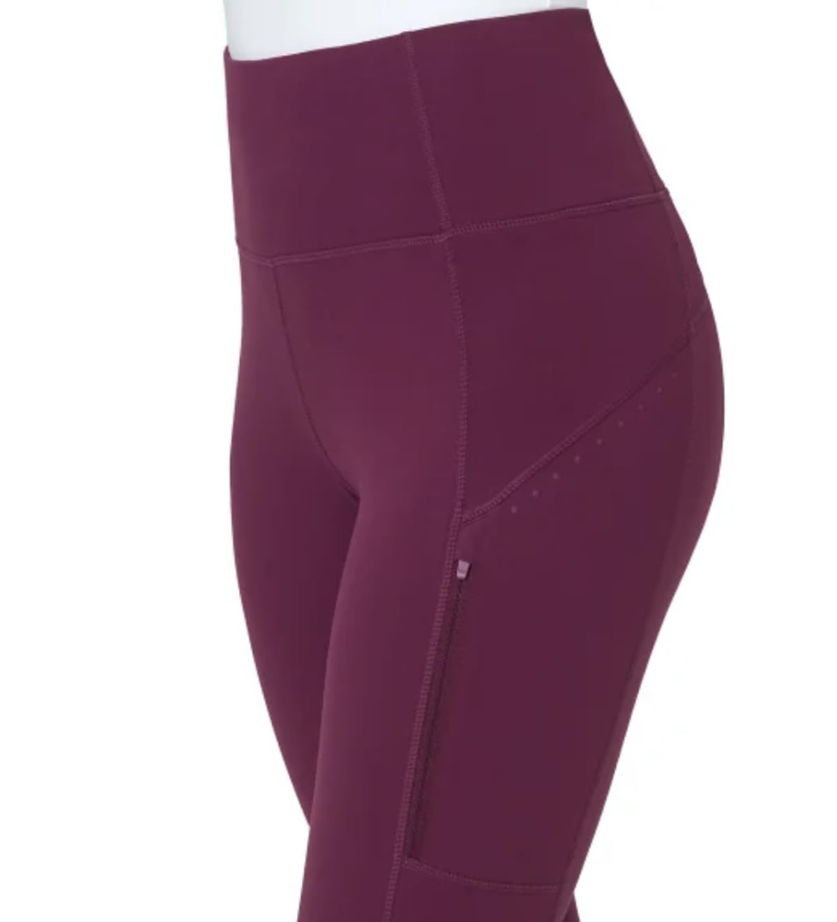Mondetta World Outfitter Women's Moisture Wicking Cropped Legging Pant with Side Zip Pockets (US, Alpha, XX-Large, Regular, Regular, Purple)