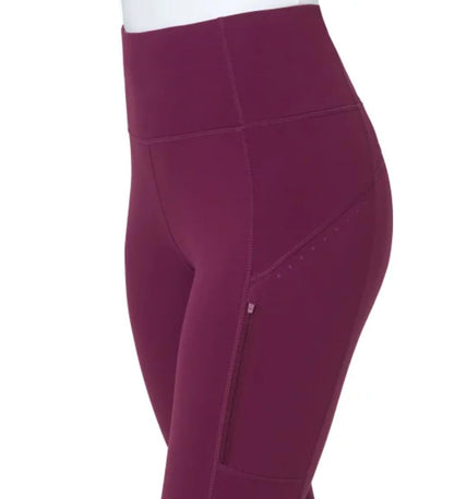 Mondetta World Outfitter Women's Moisture Wicking Cropped Legging Pant with Side Zip Pockets (US, Alpha, XX-Large, Regular, Regular, Purple)