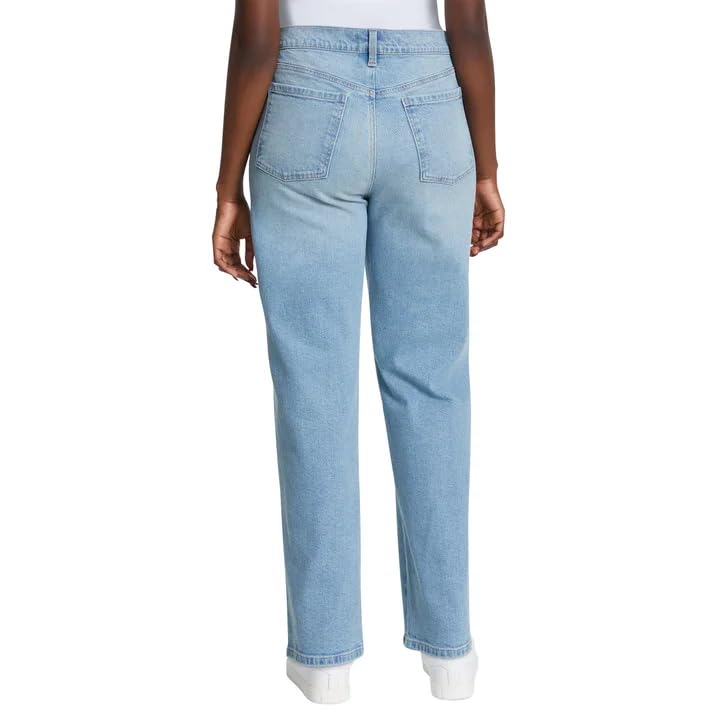 Gloria Vanderbilt Women’s Straight Leg Relaxed Fit Cotton Stretch Jean (Light Blue, 16)