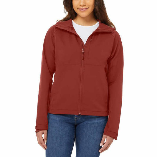 KIRKLAND Signature Ladies� 4-Way Stretch, Wind resistant Jacket (Barn Red, L)