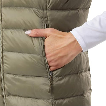 32 Degrees Heat Womens Lightweight Packable Puffer Vest (US, Alpha, XX-Large, Regular, Regular, Overland Trek Green)