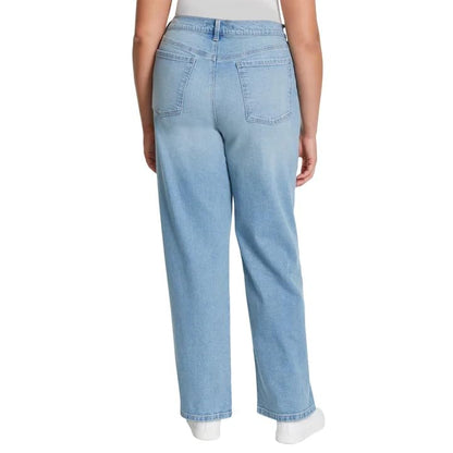 Gloria Vanderbilt Women’s Straight Leg Relaxed Fit Cotton Stretch Jean (Light Blue, 16)