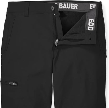 Eddie Bauer Men’s Fleece Lined Pants – Water Resistant, Lightweight Stretch Fabric, Zipper Pockets (Black, 36Wx32L)