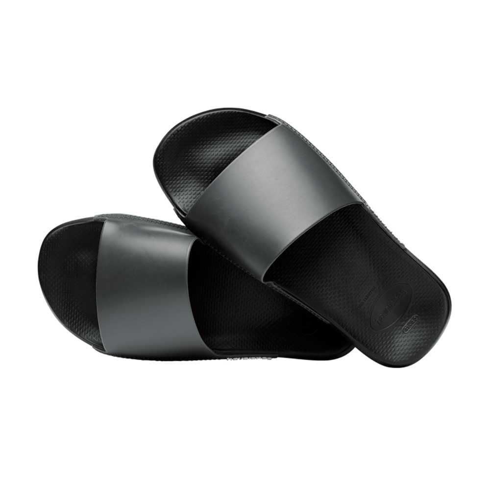 Havaianas Slide Classic, Slide Unisex Adult, Black/White, 10/10.5