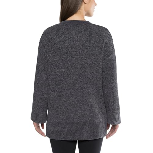 Matty M Ladies' Chenille Tunic Sweater, Crewneck, Ribbed Cuffs and Hem, Wide Sleeves, Multiple Colors (US, Alpha, XX-Large, Plus, Regular, Gray)