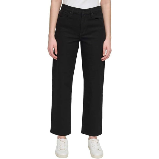 Calvin Klein Women High Rise Straight Leg Jean (US, Numeric, 10, Regular, Regular, Black Jet)