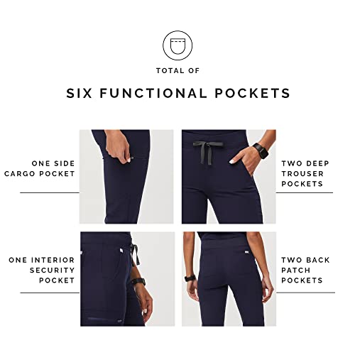 FIGS Zamora Jogger Style Scrub Pants for Women - Navy, XX-Small Petite