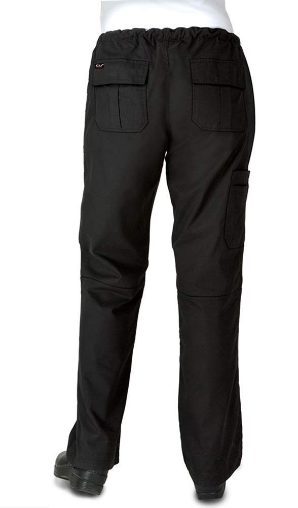 ChefUniforms.com Women's Stretch Drawstring Chef Pant (Black, 2X)