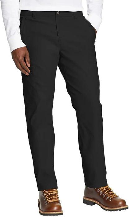 Eddie Bauer Men’s Fleece Lined Pants – Water Resistant, Lightweight Stretch Fabric, Zipper Pockets (Black, 36Wx30L)