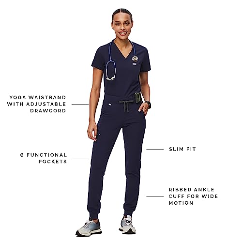 FIGS Zamora Jogger Style Scrub Pants for Women - Navy, XX-Small Petite