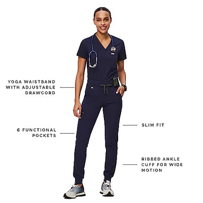 FIGS Zamora Jogger Style Scrub Pants for Women - Navy, XX-Small Petite