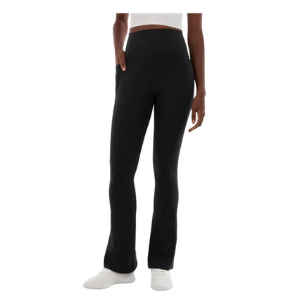 KIRKLAND Signature Women's Stretch Brushed Mini Flare Yoga Pant with Pockets (US, Alpha, XX-Large, Regular, Regular, Black)