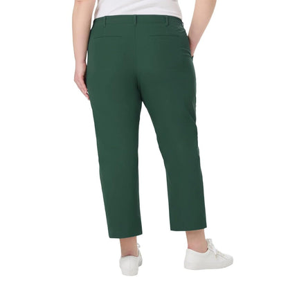 KIRKLAND Signature Women's Travel Pant - Utility Pocket - Elastic Waistband (Green, 16)