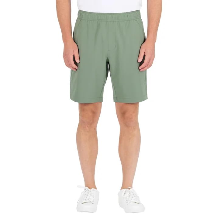 Gerry Men's Lightweight 4-Way Stretch Trail Hiking Shorts (Green, Small)