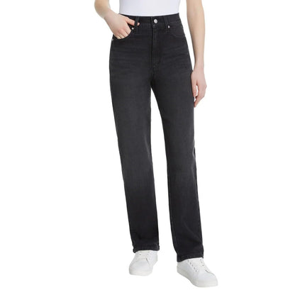 Gloria Vanderbilt Women’s Straight Leg Relaxed Fit Cotton Stretch Jean (Black, 8)