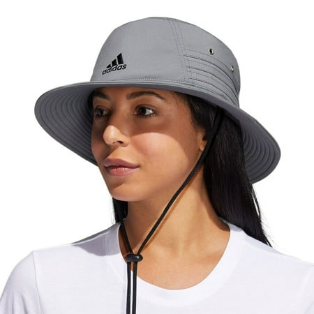 adidas Aeroready Bucket Hat UPF 50 Gray Polyester blend OS adj. Strap