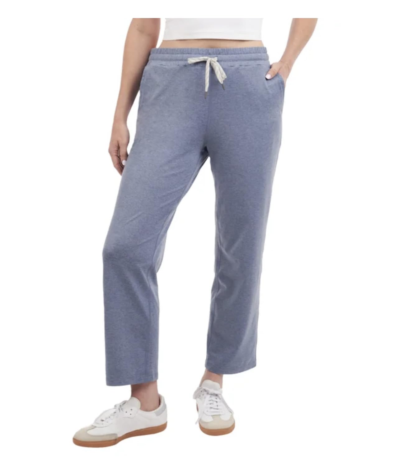 KIRKLAND Signature Women's Pull-On Lightweight Crop Pant with Pockets (US, Alpha, XX-Large, Regular, Regular, Blue)