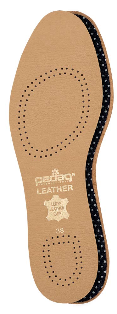 pedag Leather Insole with Sweat Wicking Carbon Layer, Handmade in Germany, Fits Pumps and Dress Shoes, Tan, US W12 M9 / EU 42