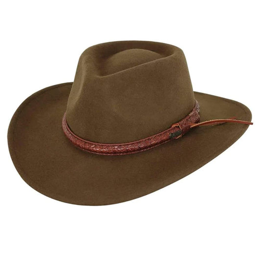 Outback Trading 1379 Men's Dusty Rider UPF 50 Water-Resistant Western-Style Wool Hat, Brown, Medium