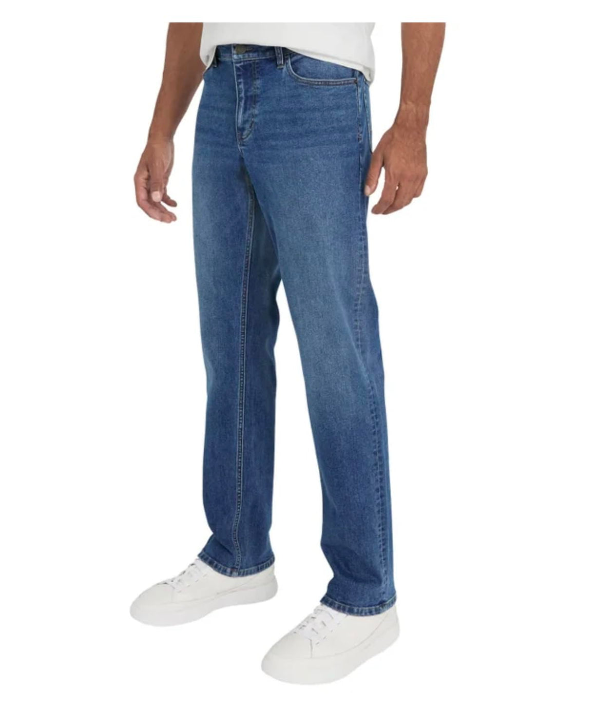 IZOD Men's Saltwater 5 Pocket Straight Fit Stretch Denim Jean (US, Waist Inseam, 32, 30, Regular, Regular, Blue)