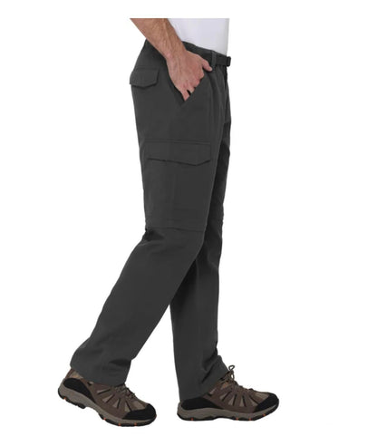 The B.C. Clothing Co. Men's Belted Stretch Convertible Cargo Pant, Pants Convert to Shorts (US, Waist Inseam, X-Large, 32, Regular, Regular, Gray)