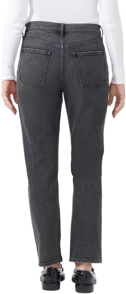 KIRKLAND Signature Women's High-Rise Straight Leg Jean (Black, 4x28)