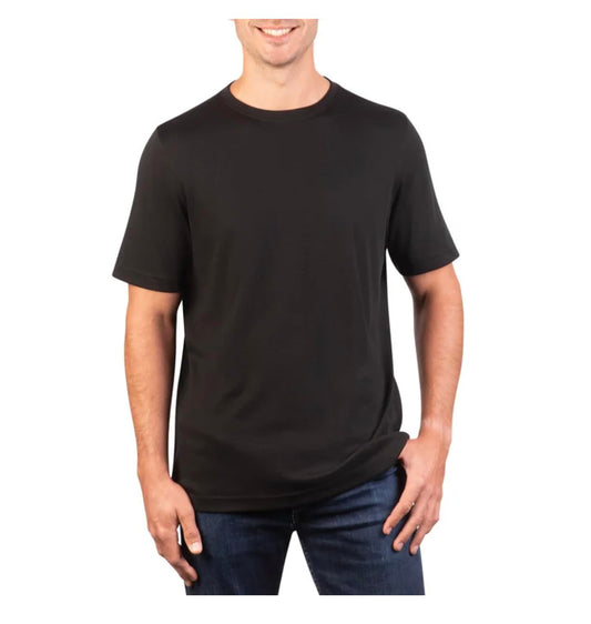 KIRKLAND Signature Men's Short Sleeve Pima Cotton Tee Shirt (US, Alpha, XX-Large, Regular, Regular, Black)