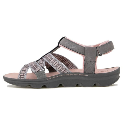 Jambu Women's Bay Encore Water Ready Flat Sandal, Charcoal/Rose, 10
