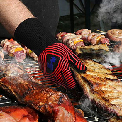 N/P Cmzailt BBQ Gloves 1472℉ Extreme Heat Resistant Food Grade Kitchen Fireproof Grill Gloves,Silicone Non-Slip Insulated Oven Mitts Universal Size for Cooking,Baking,Barbecue,Frying,Welding,Cutting
