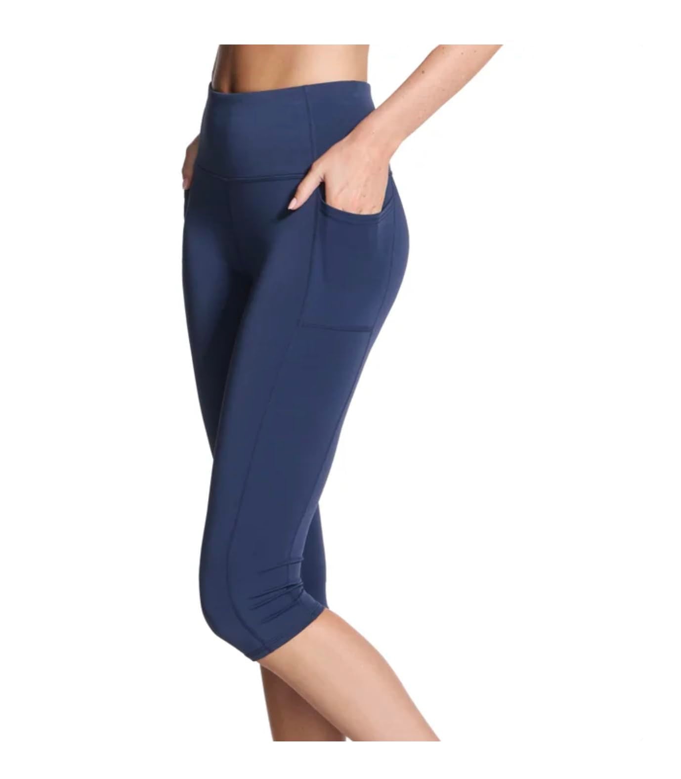 Skechers Gowalk Women's Active Stretch Moisture Wicking Capri Legging Pant with Pockets (US, Alpha, X-Large, Regular, Regular, Navy (Blue))