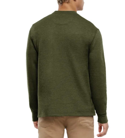 Orvis Men's Long Sleeve Textured Crew Pullover (US, Alpha, Small, Regular, Regular, Green)
