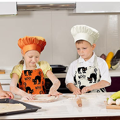 Geyoga 2 Pieces Halloween Apron Halloween Cat Apron Adjustable Cat Pattern Apron Halloween Buffalo Apron for Kitchen Cooking Chef Grill Baking 2 Styles