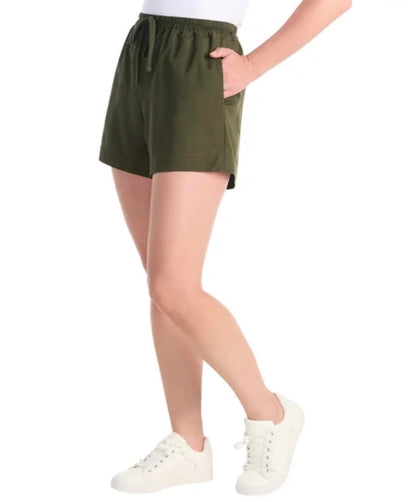 Hilary Radley Women's Pull-On Tencel Short with Pockets (US, Alpha, XX-Large, Regular, Regular, Green (Olive))