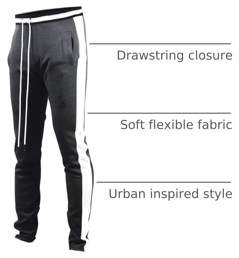 SCREENSHOT Men's Athletic Fitness Slim Fit Workout Track Pants Basic S41700-Mard Black-2XLarge