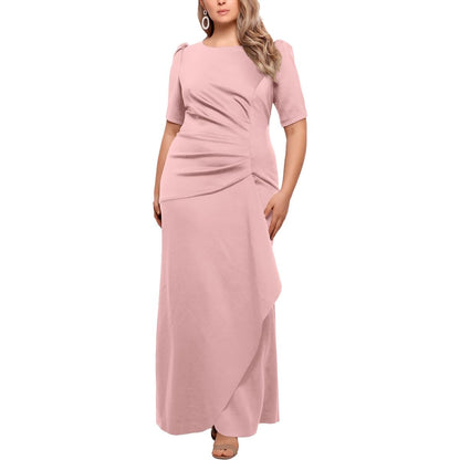 Xscape Womens Ruched Pleated Evening Dress Pink 6