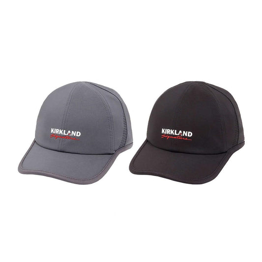 Kirkland Signature Unisex Logo Hat, 2-Pack (Adjustable fit, Grey and Black)