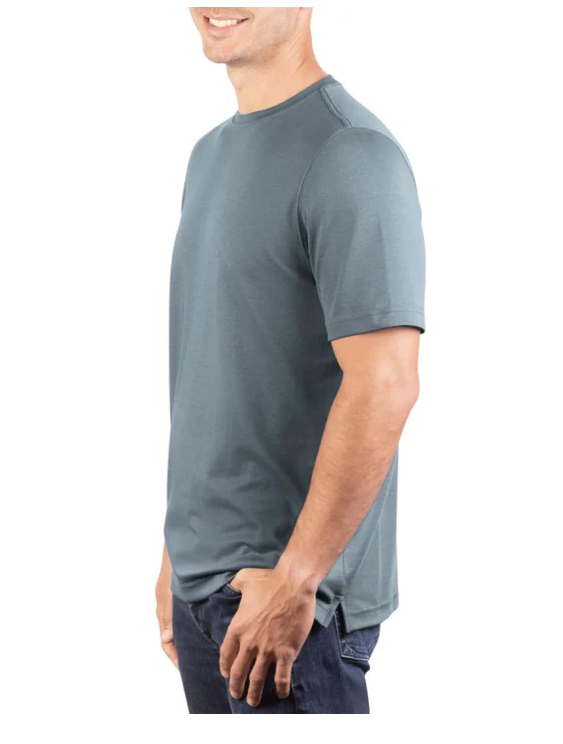 KIRKLAND Signature Men's Short Sleeve Pima Cotton Tee Shirt (US, Alpha, Small, Regular, Regular, Gray)