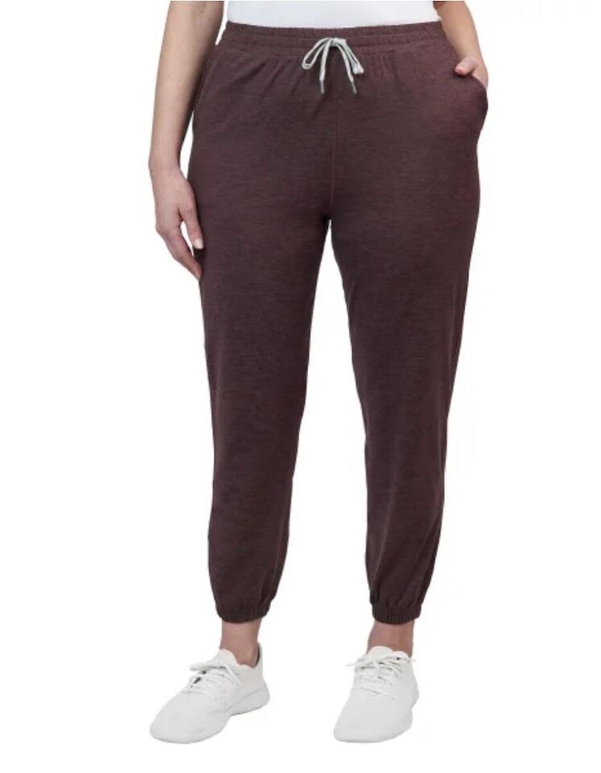 KIRKLAND Signature Women's Moisture Wicking Lightweight Jogger Pant with Pockets (US, Alpha, X-Large, Regular, Regular, Mahogany (Red))