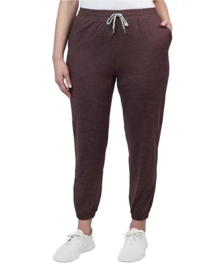 KIRKLAND Signature Women's Moisture Wicking Lightweight Jogger Pant with Pockets (US, Alpha, X-Large, Regular, Regular, Mahogany (Red))