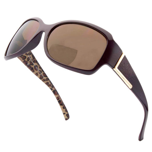 VITENZI Bifocal Sunglasses for Women, Jackie O Reading Tinted Readers, Vittoria in Brown 2.00