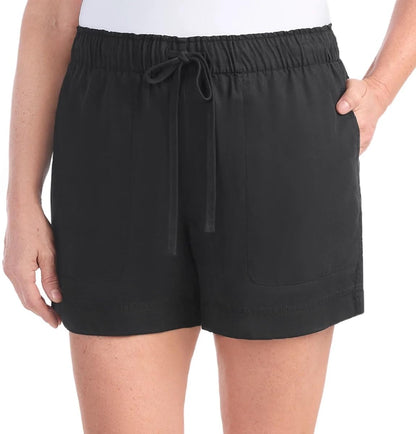 Hilary Radley Womens Lightweight Pull-on Tencel Short (US, Alpha, Large, Regular, Regular, Black)