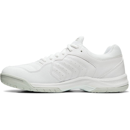 ASICS Gel Dedicate 6 Mens Tennis Shoe - White/Silver - Size 6.5