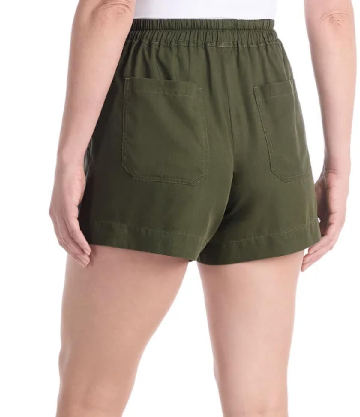 Hilary Radley Women's Pull-On Tencel Short with Pockets (US, Alpha, XX-Large, Regular, Regular, Green (Olive))