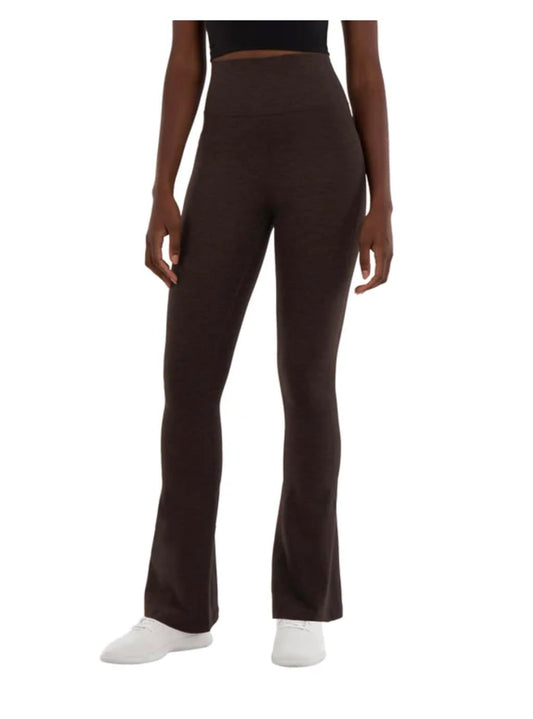 KIRKLAND Signature Women's Stretch Brushed Mini Flare Yoga Pant with Pockets (US, Alpha, X-Large, Regular, Regular, Brown)