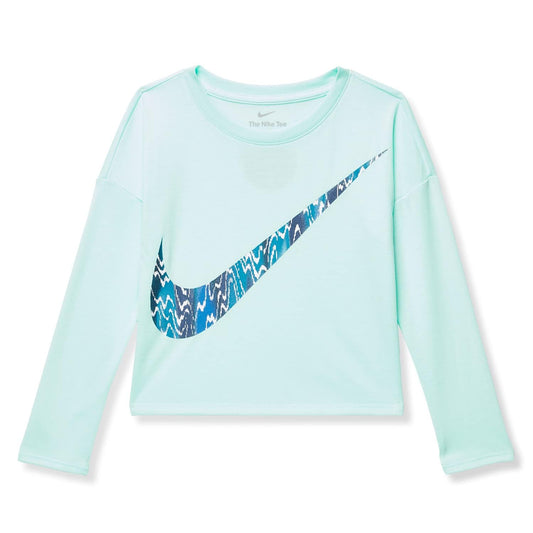 Nike Girl's Iconclash Long Sleeve Tee (Little Kids) Mint Foam 6 Little Kid
