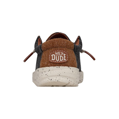 HEYDUDE Boy's Youth Wally Jersey Slip On Loafer, Charcoal Size 4 | Textile Upper, Easy On Laces, Foam Insole, Lightweight Sole