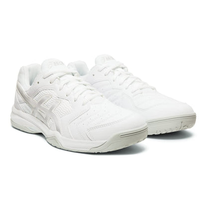 ASICS Gel Dedicate 6 Mens Tennis Shoe - White/Silver - Size 6.5