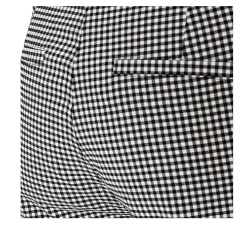 Mario Serrani Women's Slim Fit Pull On Capri Pant (US, Alpha, X-Large, Regular, Regular, Multi (Black/White Gingham))